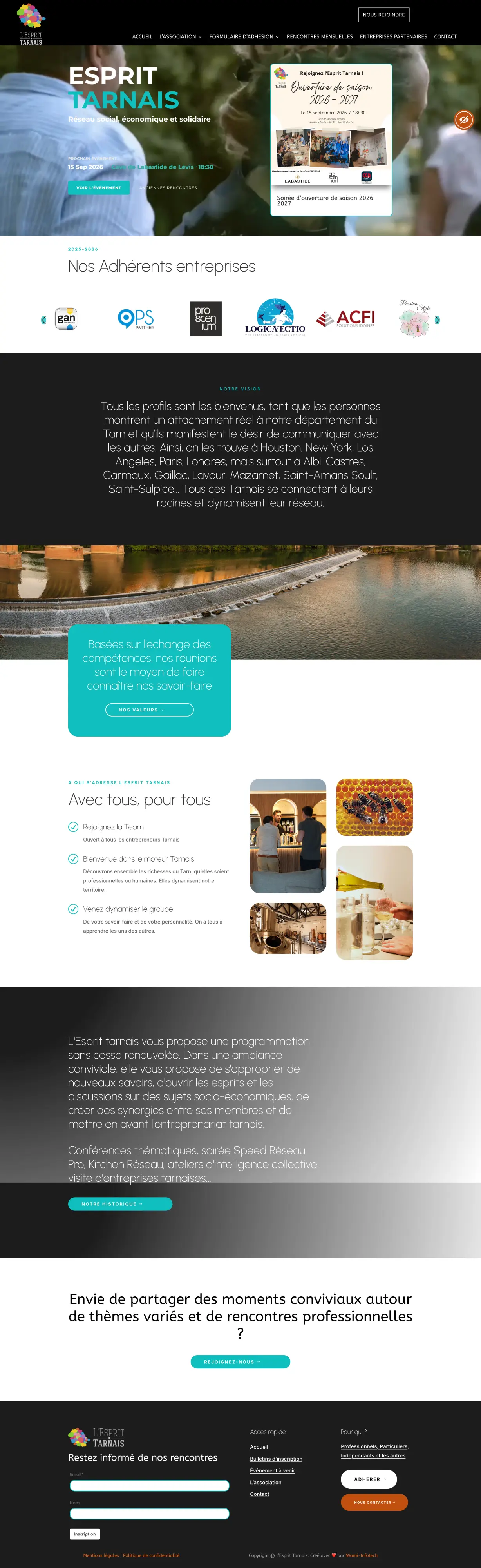 Page d’accueil desktop de L Esprit Tarnais