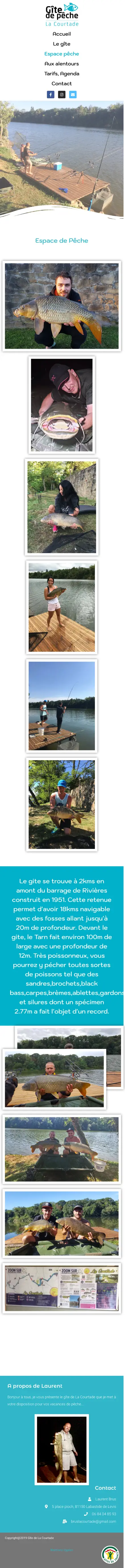Page d’accueil mobile de Gîe Pierre qui roule